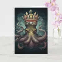 Octopus in a Crown all occasions Card