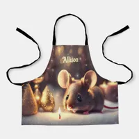 Cute mouse celebrates Christmas - kids  Apron