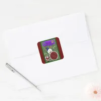 Santa and Snowman Add Photo Xmas Square Sticker