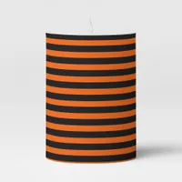 Halloween Pumpkin Orange and Black Pillar Candle