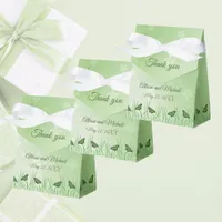 Green butterfly on light green - wedding favor boxes