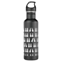 Scuba Flippers Black and White Pattern Stainless Steel Water Bottle