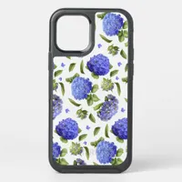 Blue Hydrangea All Over Botanical Art Personalized OtterBox Symmetry iPhone 12 Case