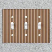 Rustic Country-Style Thin Brown Stripes Light Switch Cover