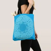 Celtic Knotwork Fish in Blue Tote Bag