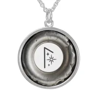 *~*RUNE VIKING Nordic AP87 LAGUZ Sterling Silver Necklace