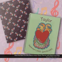 Heart the Beat Doodles for Music Lovers Green Planner