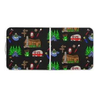 Happy Camper Fishing and Camping Themed Beer Pong Table