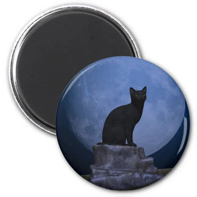 Moonlit Cat Magnet