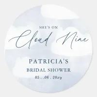 She is on Cloud Nine Bridal Shower Classic Round Sticker