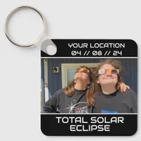 Your Own Photos and Text Total Solar Eclipse Keychain