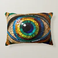 Cute Mosaic Stained Glass Eye design  Accent Pillow