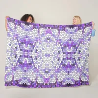 Purple tiles - mosaic, greek style,  fleece blanket