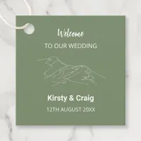 Catbells Sage Green Wedding Favor Tags