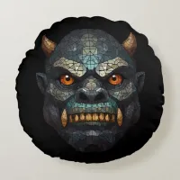 Goblin and Orc Portrait  Round Pillow