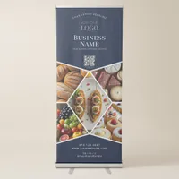 Business Logo 5 Photo Professional Trade Show Navy Retractable Banner