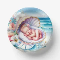 Coastal Seaside Girl's Baby Shower Ocean Themed  Paper Bowls