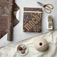 Coffee on Burlap Word Cloud Brown ID283 Wrapping Paper