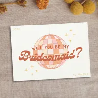 Retro 70s Disco Custom Bridesmaid Proposal Card