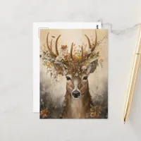 Cute Deer in a Floral Crown  Postcard