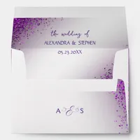 Modern Violet Magenta Purple Confetti Glitter Envelope