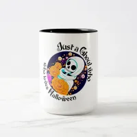 Just a Ghoul who loves Halloween Two-Tone Coffee Mug