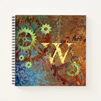 Personalized Steampunk Rusty Clockwork Gears Notebook