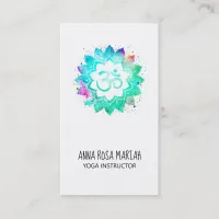 *~* Energy Healer Lotus Mandala Om Aum Symbol Business Card