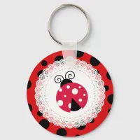 Cute Ladybug Red and Black Keychain