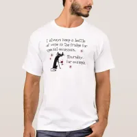Wine for Special Occasions Funny Cat T-Shirt