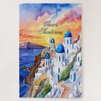 Greece Santorini Watercolor Sketch Aegean Sea |