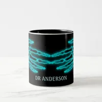 Glowing Xray Skeleton Hands Professional Doctor Two-Tone Coffee Mug