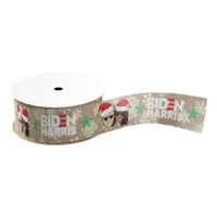 Joe Biden Kamala Harris Taupe Christmas Gifting Grosgrain Ribbon