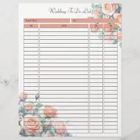 Wedding Bridal To-Do List Planner Page