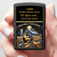 Farm Life With Brahma Chickens in Golden Sunlight Zippo Lighter