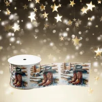 Cowboy Boots on the Front Porch Christmas Satin Ribbon