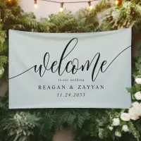 Pastel Mint Calligraphy Simple Wedding Welcome Banner