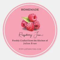 Crafted with Love Homemade Raspberry Jam Classic Round Sticker