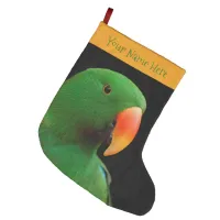 "The Green Orator" Eclectus Parrot Large Christmas Stocking