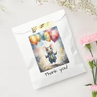 Cute mouse with colorful balloons, custom Birthday Favor Bag