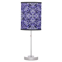 Purple and Silver Lace Pattern Table Lamp