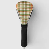 Green Orange Gingham Golf Head Cover