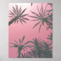 Blush Pink Palm Trees Beach Print