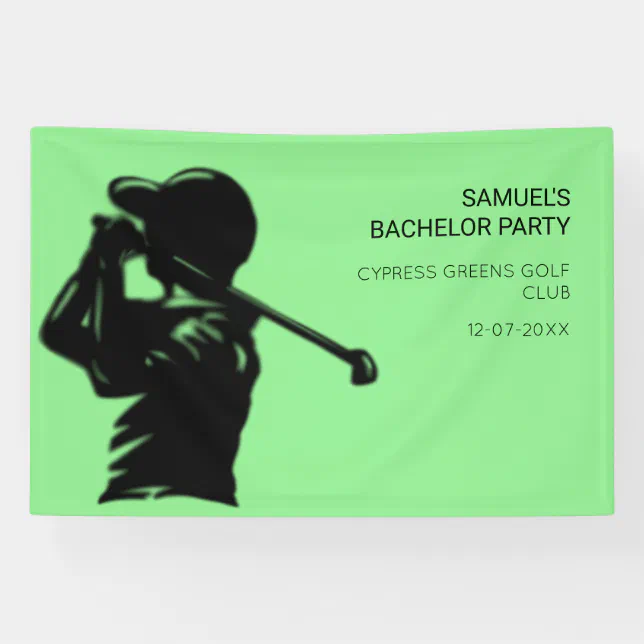 Black golfer Golfing Trip Bachelor Party minimal  Banner