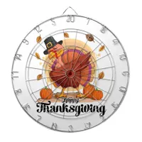 Happy Thanksgiving Typography Dartboard
