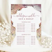 Purple And Gold Modern Liquid Ink Service Price Menu