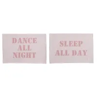 Thumbnail for Dance All Night Sleep All Day Modern Pink Couple Pillow Case