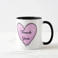 Thank you Mug with Pink Heart and Quote