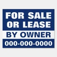 18" x 24" For Sale or Lease Blue Yard Sign