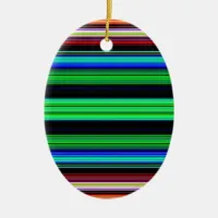 Thin Colorful Stripes - 1 Ceramic Ornament